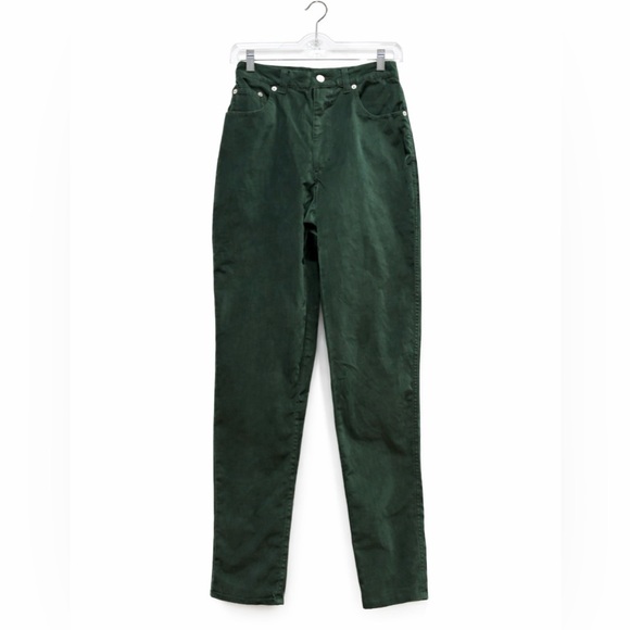 Denim&Co Pants - Denim & Co Dark Green Velvet Straight Leg Pants Jewel Tone Soft Size 4